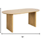 79" Natural Solid Wood Mirrored Double Pedestal Base Oval Dining Table