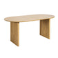 79" Natural Solid Wood Mirrored Double Pedestal Base Oval Dining Table