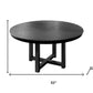 52" Black Solid Wood Round Top Dining Table