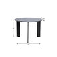 42" Black Solid Wood Three Leg Base Round Top Dining Table