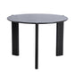 42" Black Solid Wood Three Leg Base Round Top Dining Table