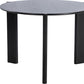 42" Black Solid Wood Three Leg Base Round Top Dining Table