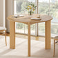 42" Natural Solid Wood Mirrored Double Pedestal Base Round Top Dining Table