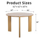 42" Natural Solid Wood Mirrored Double Pedestal Base Round Top Dining Table