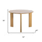 42" Natural Solid Wood Mirrored Double Pedestal Base Round Top Dining Table