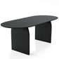 79" Black Solid Wood Double Pedestal Base Oval Dining Table