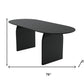 79" Black Solid Wood Mirrored Double Pedestal Base Oval Dining Table