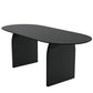 79" Black Solid Wood Double Pedestal Base Oval Dining Table
