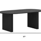 67" Black Solid Wood Double Pedestal Base Oval Dining Table
