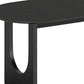 67" Black Solid Wood Mirrored Double Pedestal Base Oval Dining Table