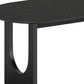 67" Black Solid Wood Double Pedestal Base Oval Dining Table