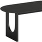 67" Black Solid Wood Double Pedestal Base Oval Dining Table