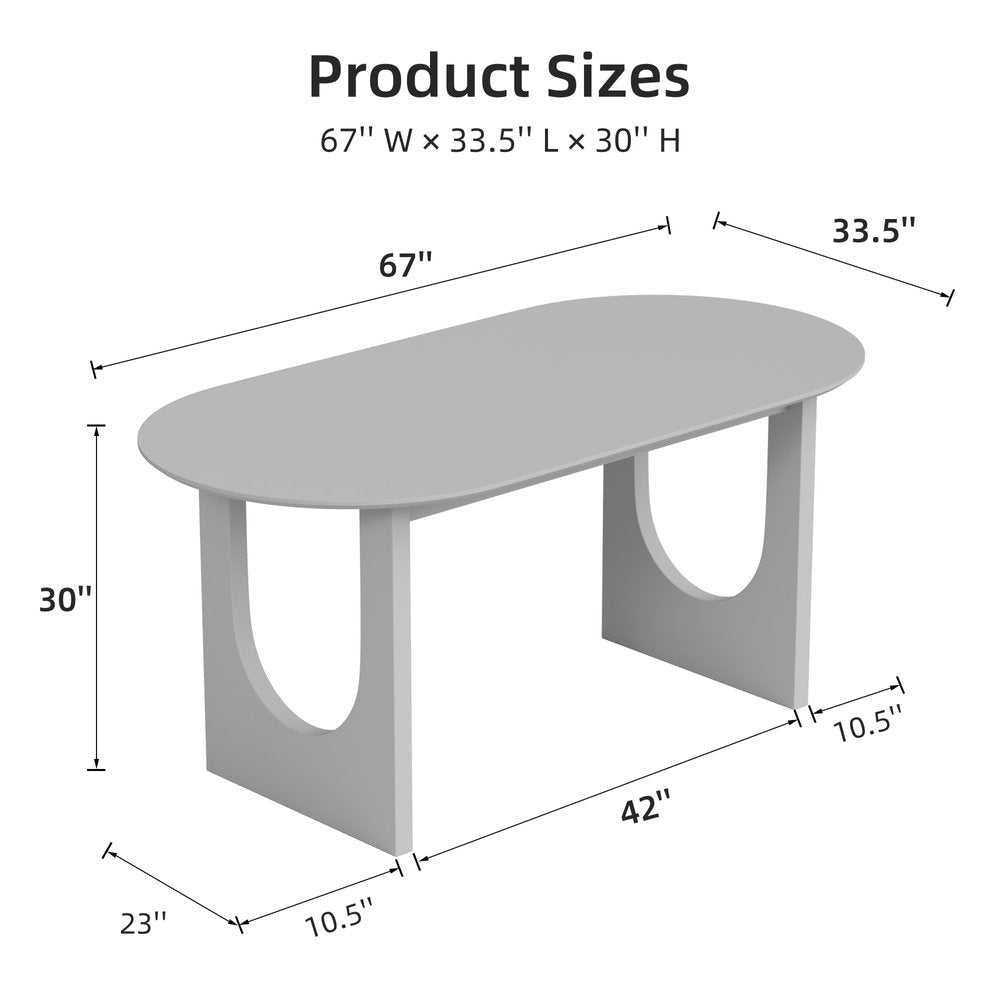 67" Black Solid Wood Mirrored Double Pedestal Base Oval Dining Table