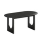 67" Black Solid Wood Double Pedestal Base Oval Dining Table
