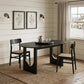 67" Black Solid Wood Double Pedestal Base Oval Dining Table