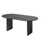 67" Black Solid Wood Mirrored Double Pedestal Base Oval Dining Table