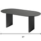 67" Black Solid Wood Mirrored Double Pedestal Base Oval Dining Table