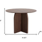 42" Brown Solid Wood Pedestal Base Round Top Dining Table