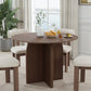 42" Brown Solid Wood Pedestal Base Round Top Dining Table
