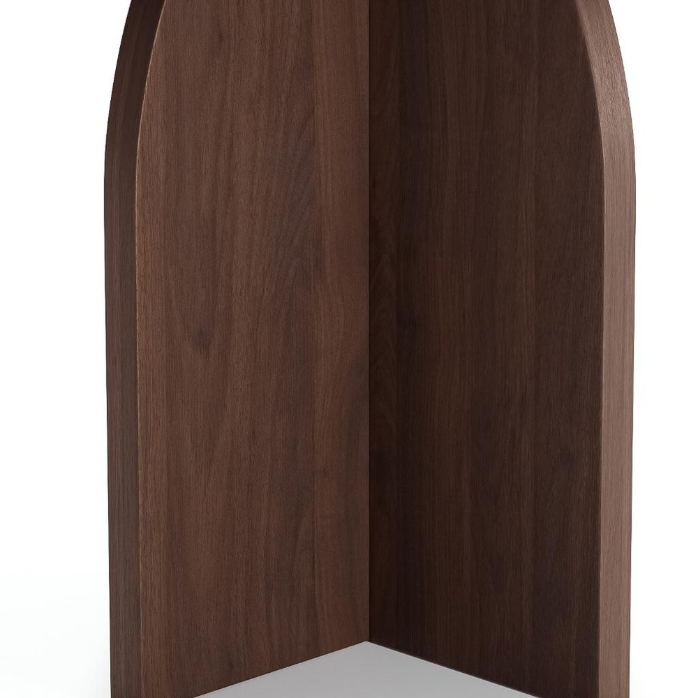 42" Brown Solid Wood Pedestal Base Round Top Dining Table