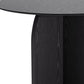 42" Black Solid Wood Pedestal Base Round Top Dining Table