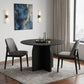 42" Black Solid Wood Pedestal Base Round Top Dining Table
