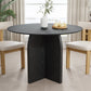 42" Black Solid Wood Pedestal Base Round Top Dining Table