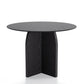 42" Black Solid Wood Pedestal Base Round Top Dining Table