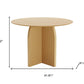 42" Beige Solid Wood Pedestal Base Round Top Dining Table