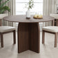 45" Brown Solid Wood Pedestal Base Round Top Dining Table