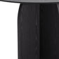 45" Black Solid Wood Pedestal Base Round Top Dining Table