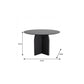 45" Black Solid Wood Pedestal Base Round Top Dining Table