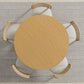 45" Beige Solid Wood Pedestal Base Round Top Dining Table