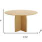 52" Beige Solid Wood Pedestal Base Round Top Dining Table