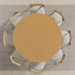 58" Beige Solid Wood Pedestal Base Round Top Dining Table