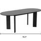 78" Black Solid Wood Oval Dining Table