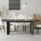 78" Black Solid Wood Oval Dining Table