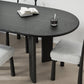 78" Black Solid Wood Oval Dining Table