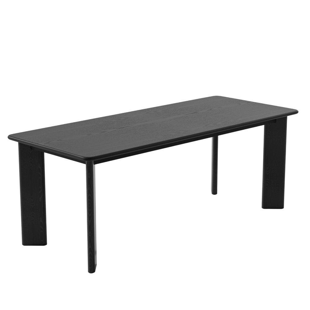 78" Black Solid Wood Oval Dining Table