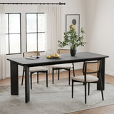 78" Black Solid Wood Oval Dining Table