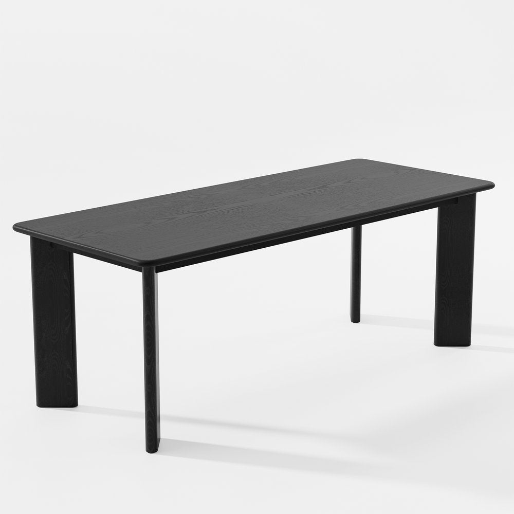 78" Black Solid Wood Oval Dining Table