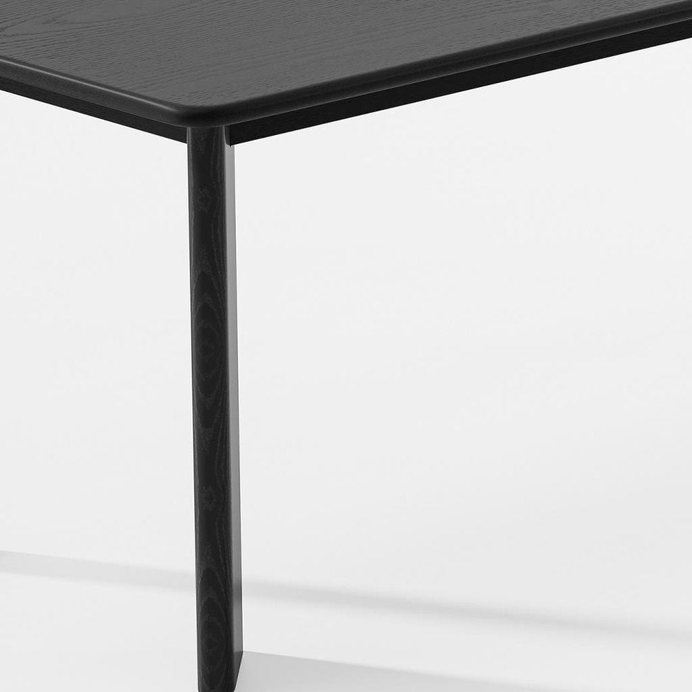 78" Black Solid Wood Oval Dining Table