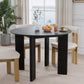 42" Black Solid Wood Round Top Dining Table