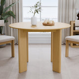 42" Beige Solid Wood Round Top Dining Table