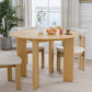 42" Beige Solid Wood Round Top Dining Table
