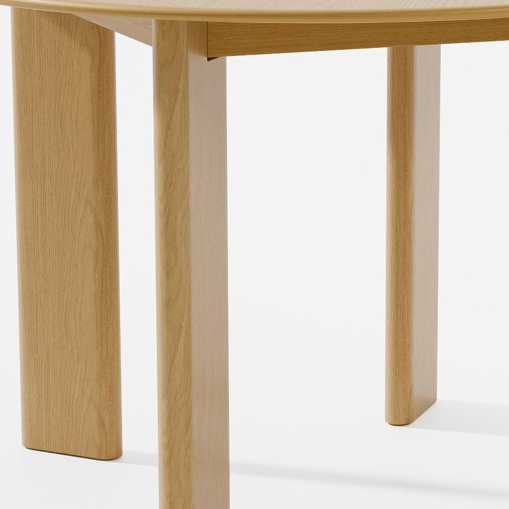 42" Beige Solid Wood Round Top Dining Table