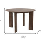 45" Brown Solid Wood Round Top Dining Table