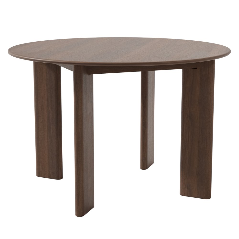45" Brown Solid Wood Round Top Dining Table