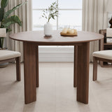 45" Brown Solid Wood Round Top Dining Table