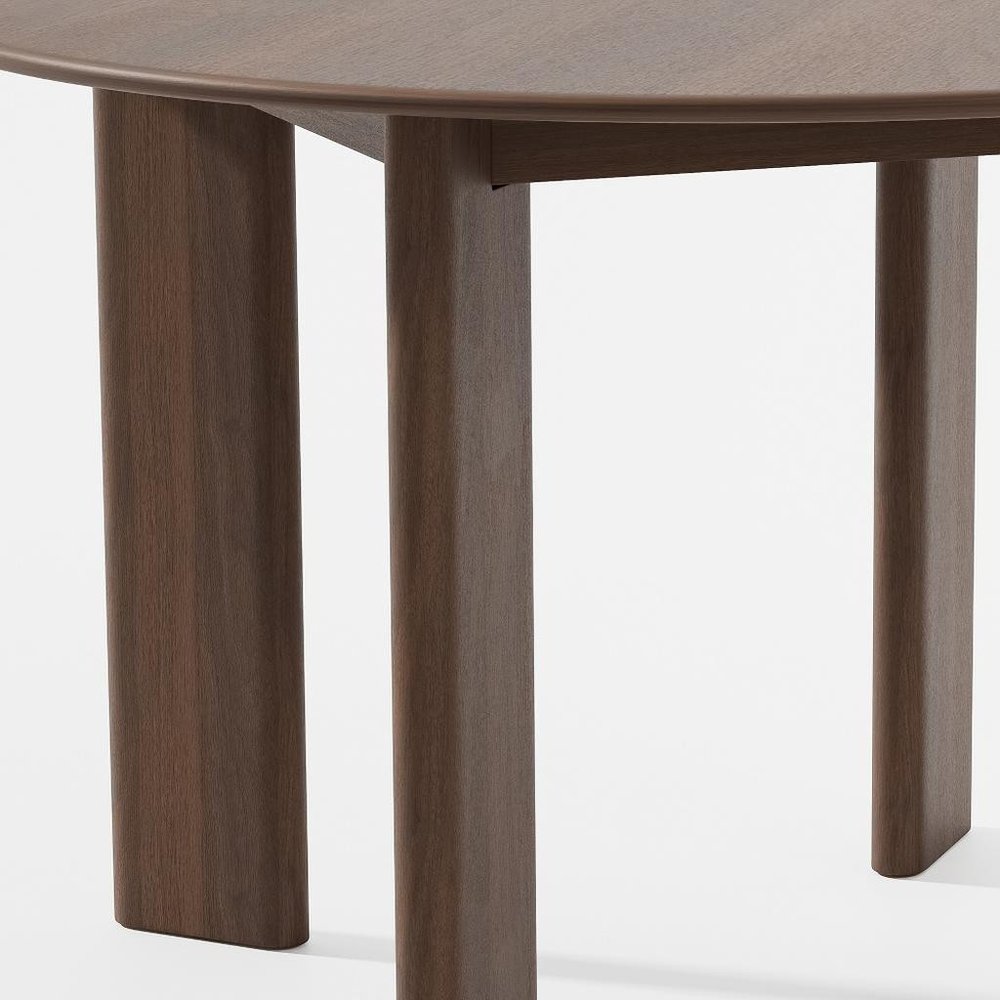 45" Brown Solid Wood Round Top Dining Table